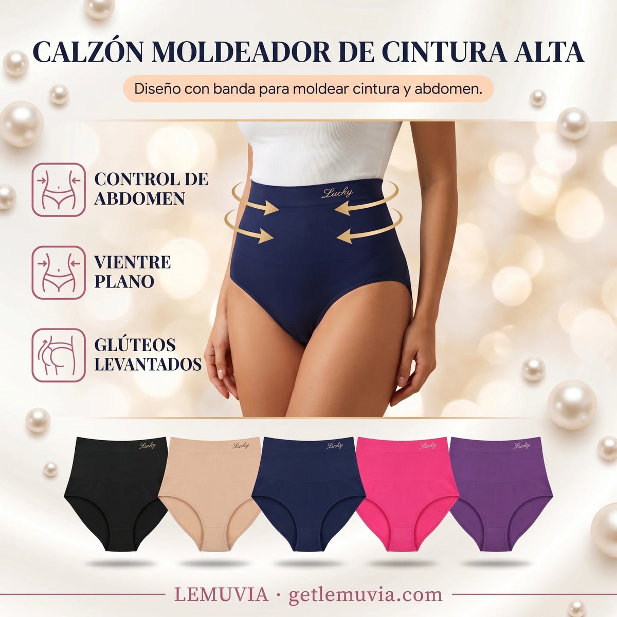 Calzón moldeador de cintura alta Lemuvia