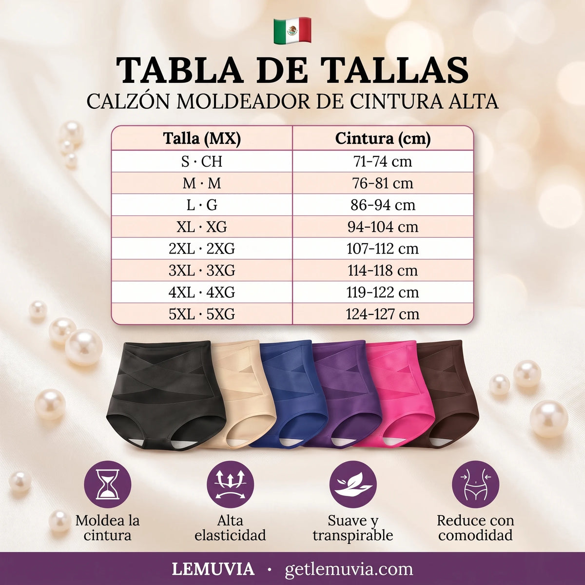 Calzón moldeador de cintura alta Lemuvia